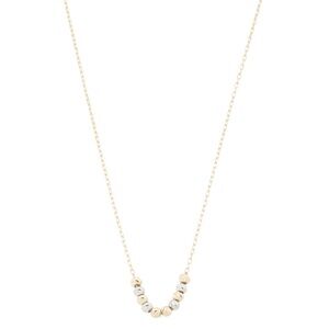 MIA Fiore. Made in Italy 14KT gold Two Tone Diamond cut beaded necklace